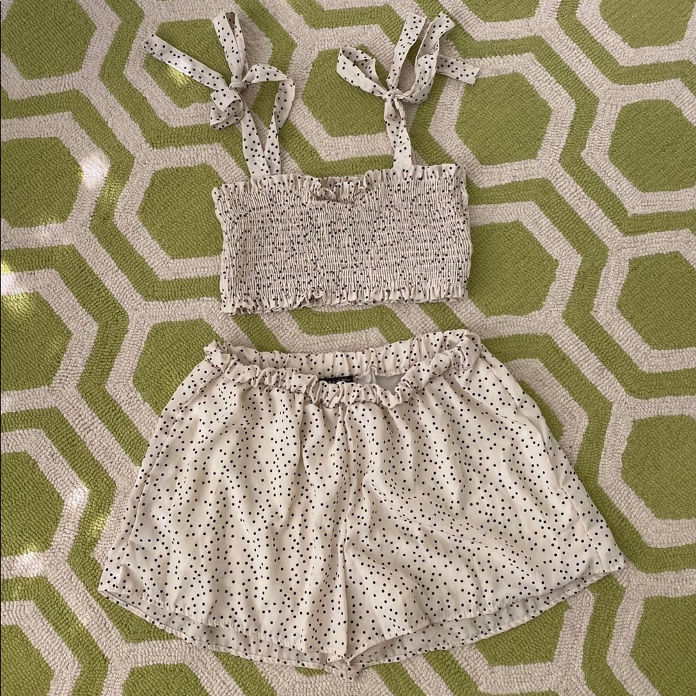 Polka Dot Shorts and Crop Top Set